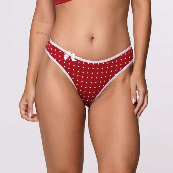 Tanga algodão egípcio poá e lacinho