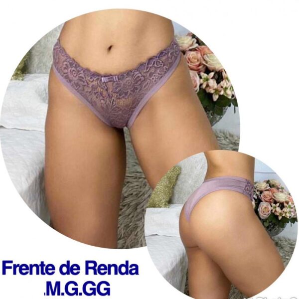 KIT DE 3 CALCINHAS CONFORTO FRENTE RENDA