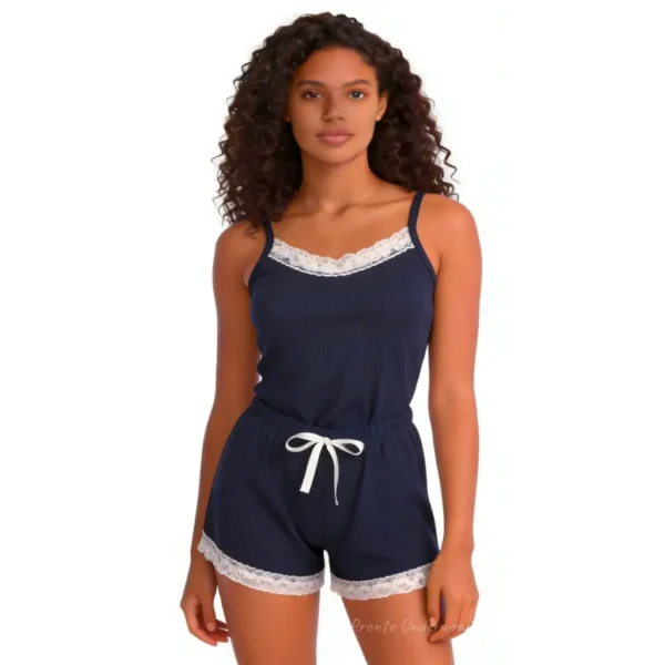 BABYDOLL CANELADO RENDA
